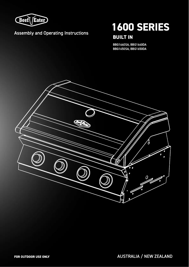 Page n°1 - Manuel utilisateur BeefEater BBG1650DA