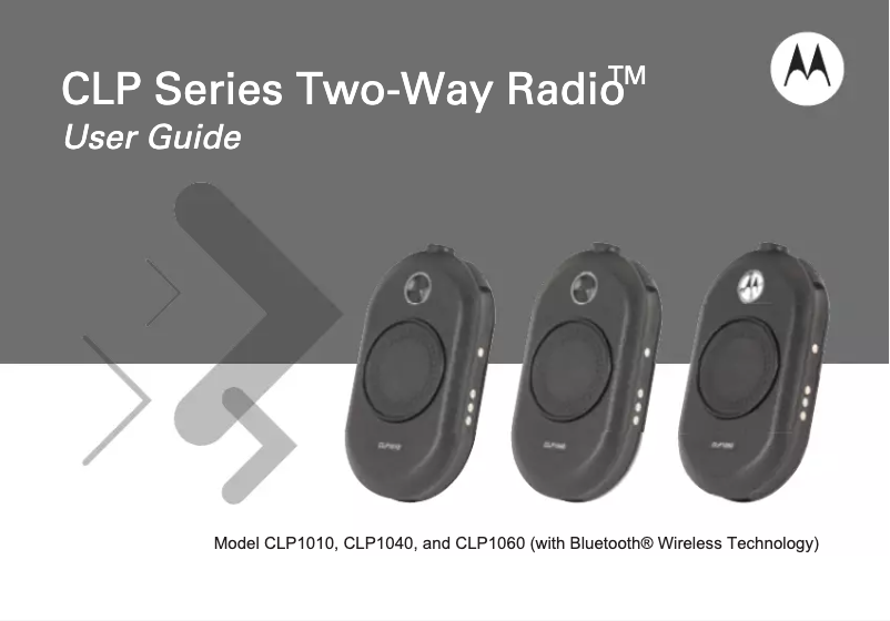 Page n°1 - Manuel utilisateur Motorola CLP1010
