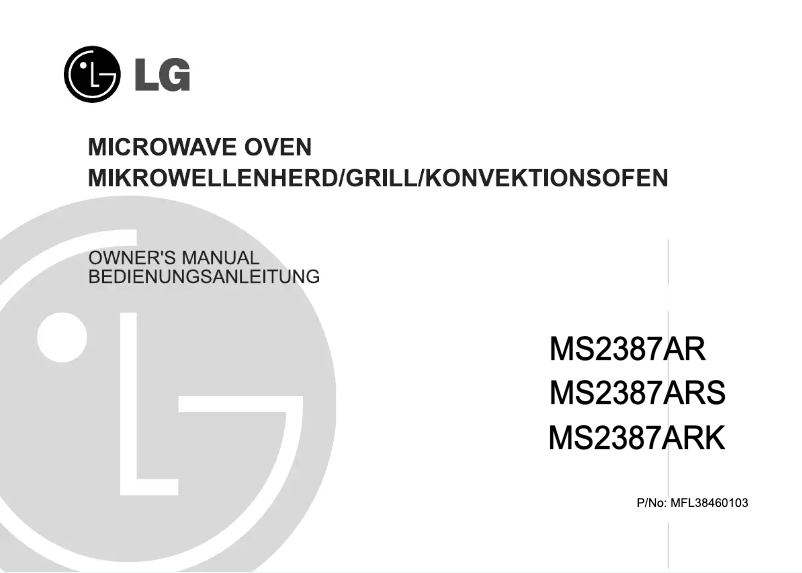 Page n°1 - Manuel utilisateur LG MS-2387ARS