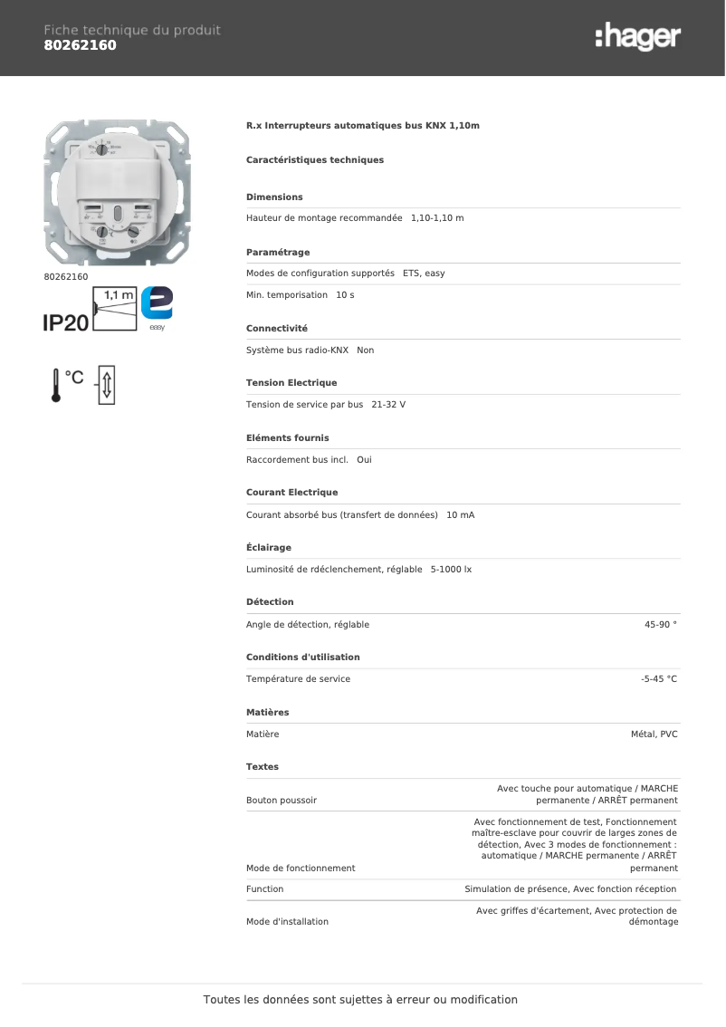 Image de la première page du manuel de l'appareil 80262160