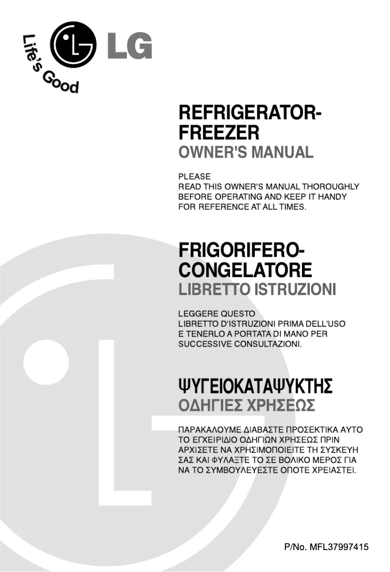 Page 1 de la notice Manuel utilisateur LG GN-B392YVCA