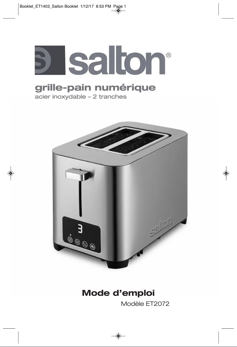Image de la première page du manuel de l'appareil ET2072