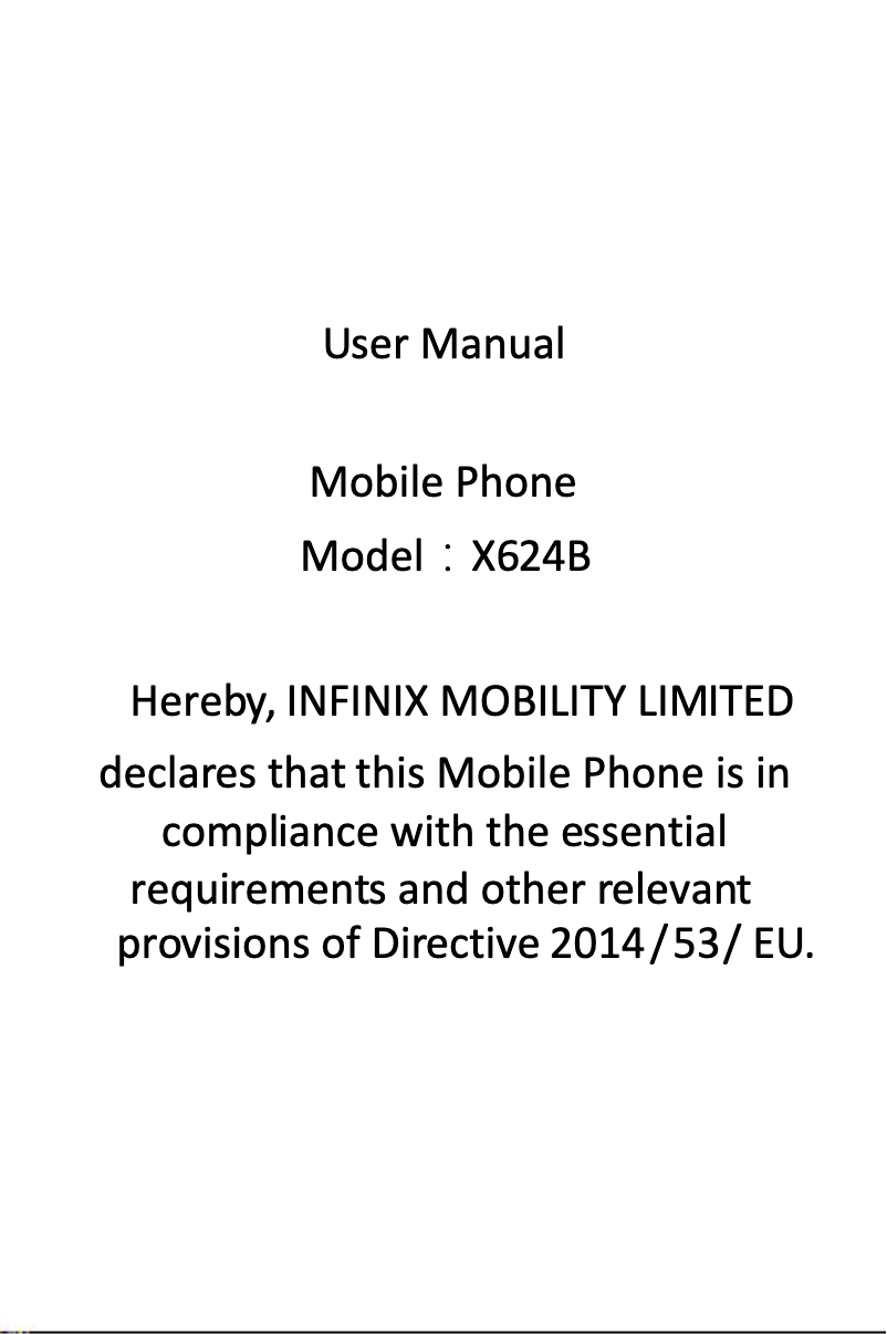 Page n°1 - Manuel utilisateur Infinix X624B