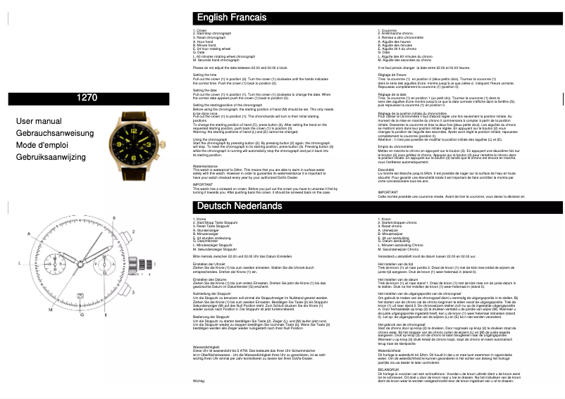 Page n°1 - Manuel utilisateur Davis 1270