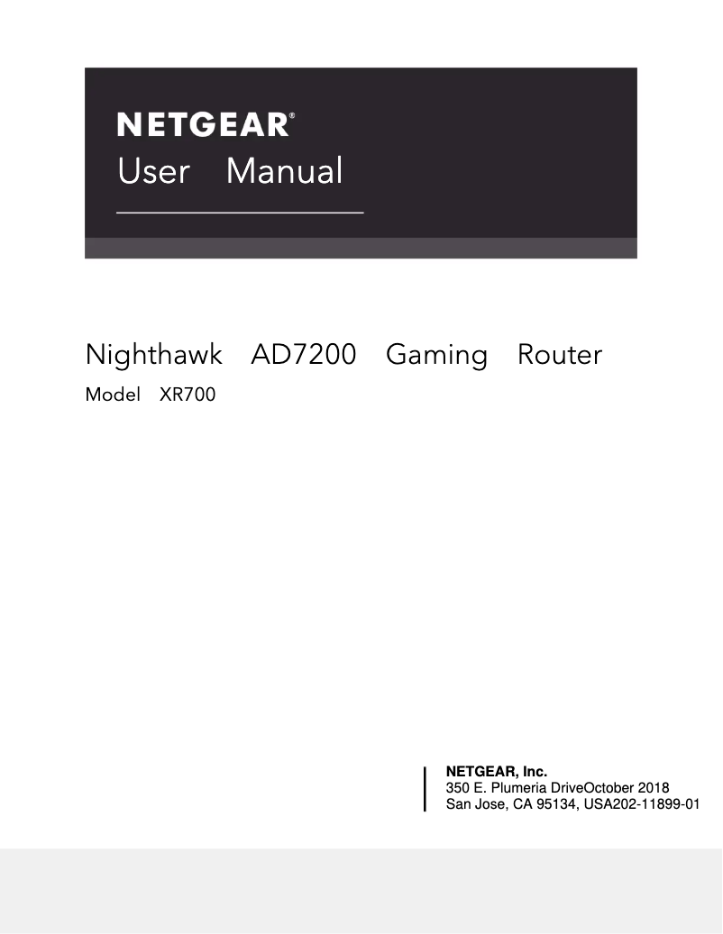 Page 1 de la notice Manuel utilisateur Netgear Nighthawk Pro Gaming XR700
