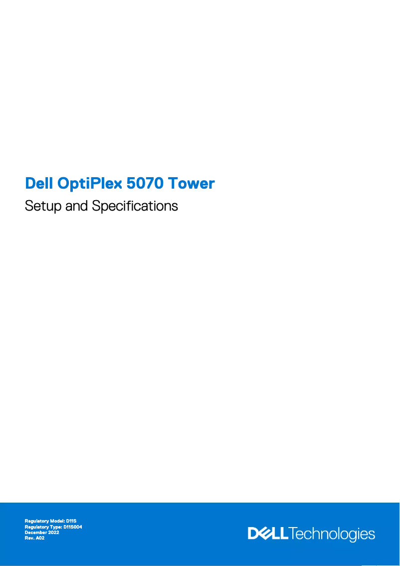 Image de la première page du manuel de l'appareil OptiPlex 5070 Tower