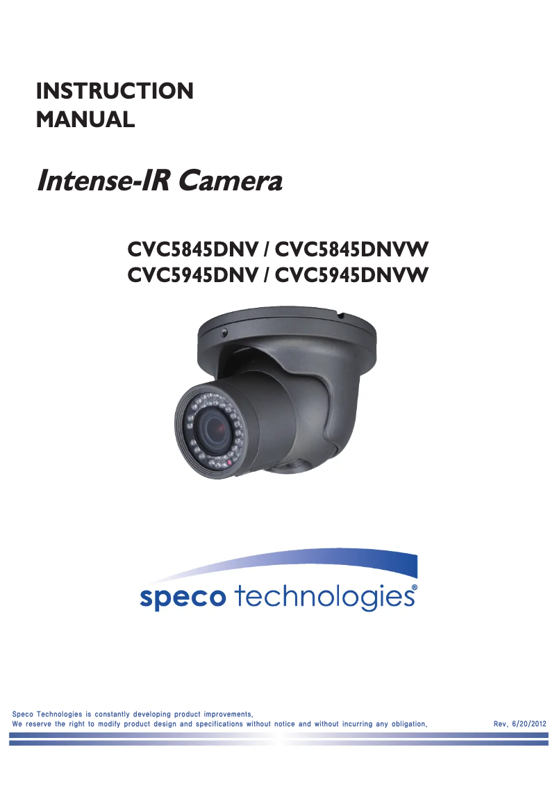 Página 1 del manual Manual de usuario Speco Technologies CVC5845DNV