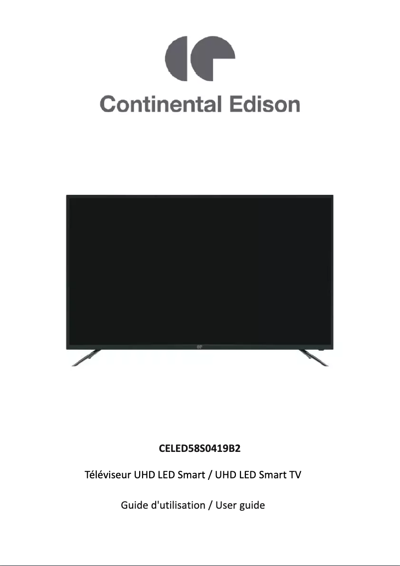 Page 1 de la notice Manuel utilisateur Continental Edison CELED58S0419B2