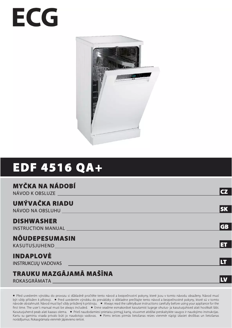 Page 1 de la notice Manuel utilisateur ECG EDF 4516 QA+