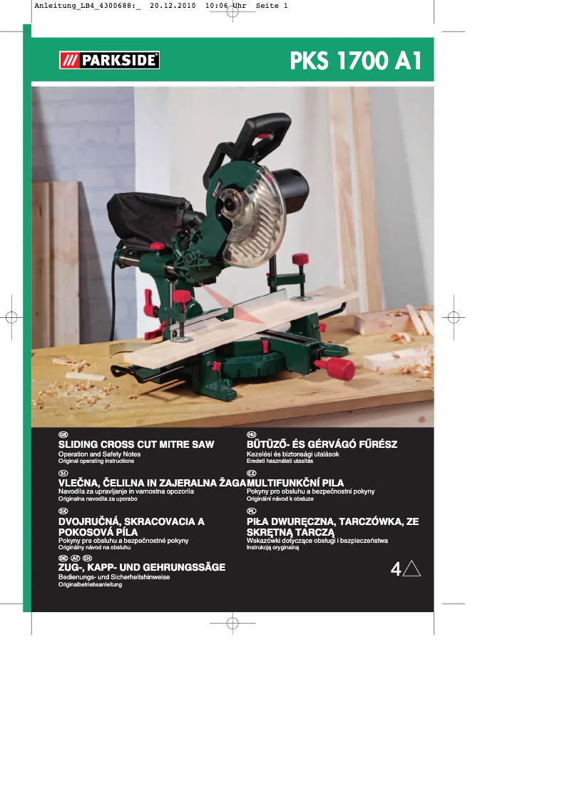 Image de la première page du manuel de l'appareil PKS 1700 A1