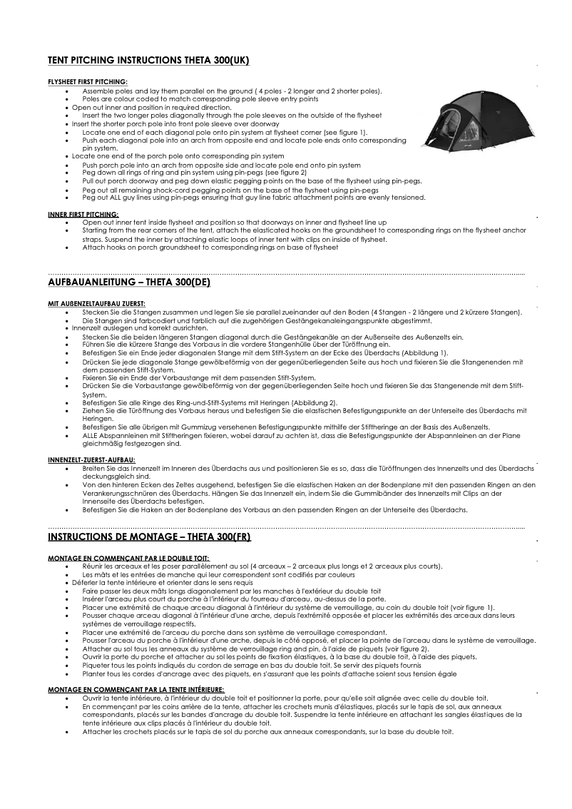 Image de la première page du manuel de l'appareil Theta 300