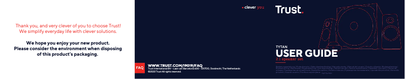Page 1 de la notice Manuel utilisateur Trust Tytan 2.1 Subwoofer Speaker set