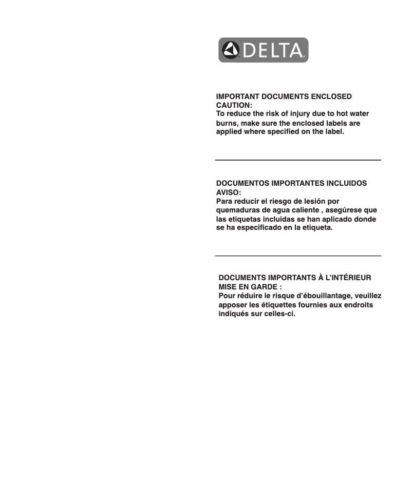 Page 1 de la notice Manuel utilisateur Delta T14238