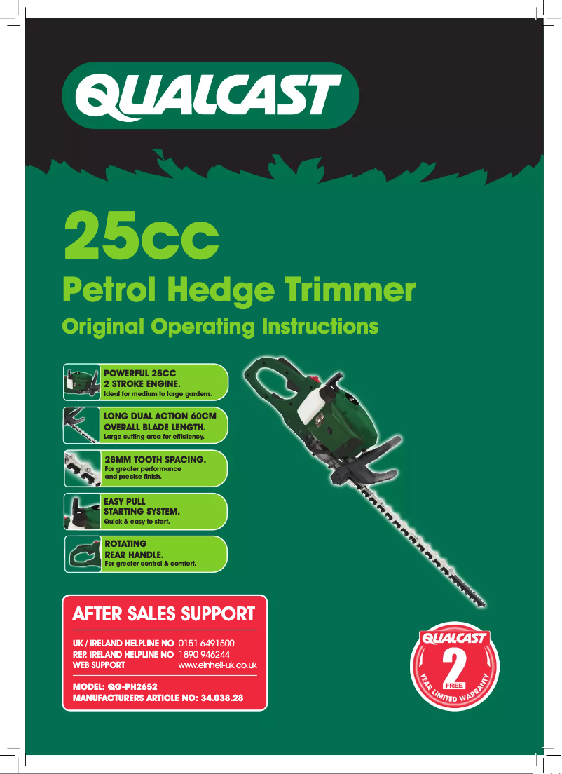 Page 1 de la notice Manuel utilisateur Qualcast QG-PH 2652