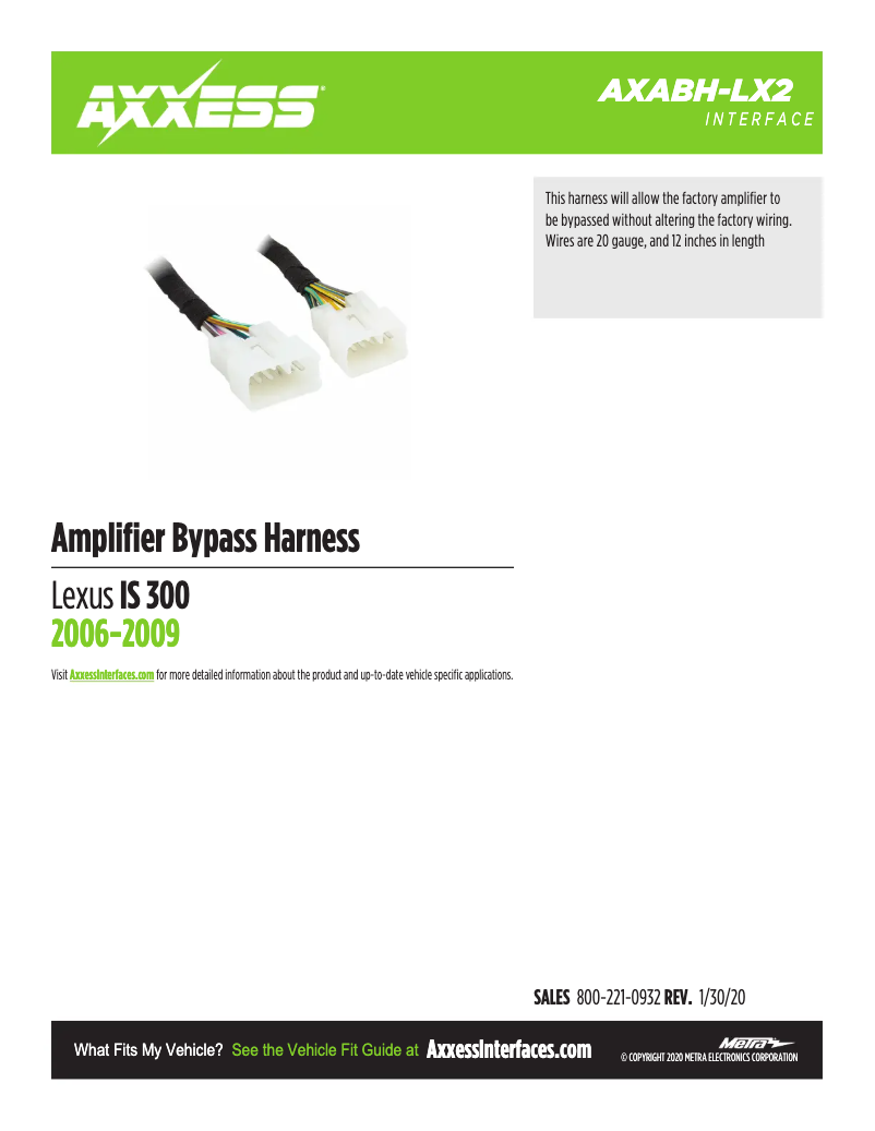 Page 1 de la notice Fiche technique AXESS AXABH-LX2