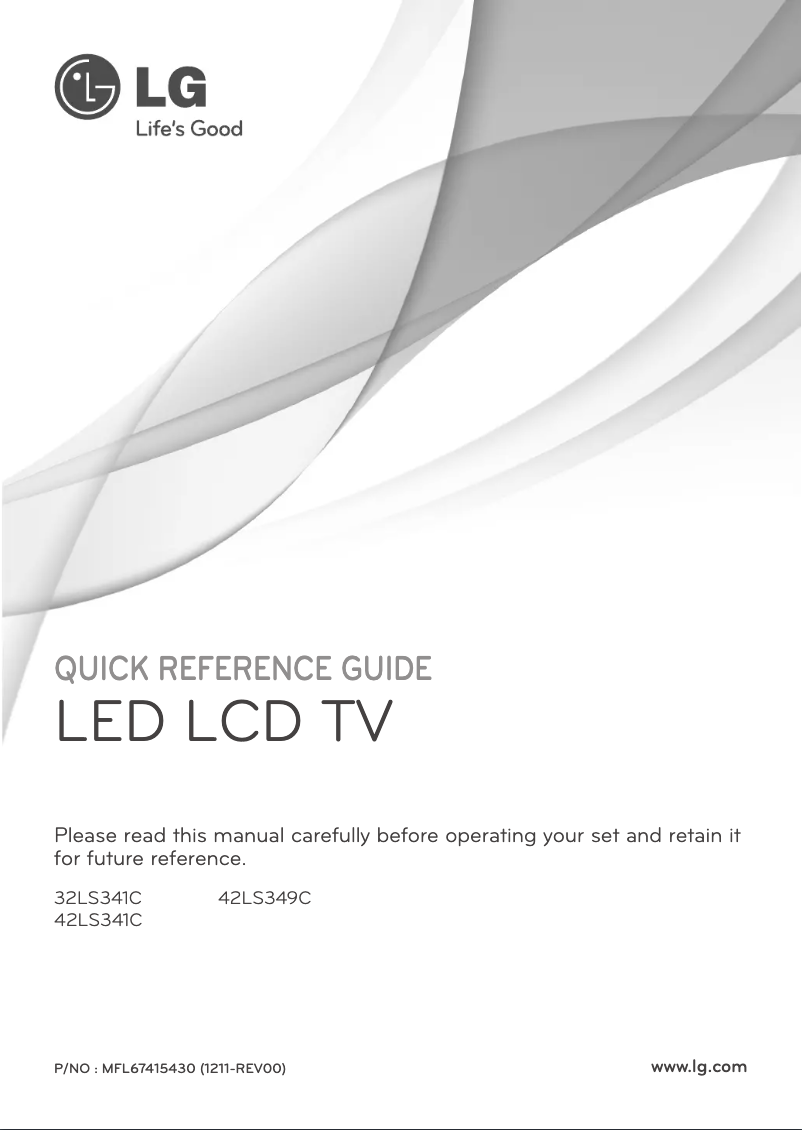 Page 1 de la notice Manuel utilisateur LG 42LS349C