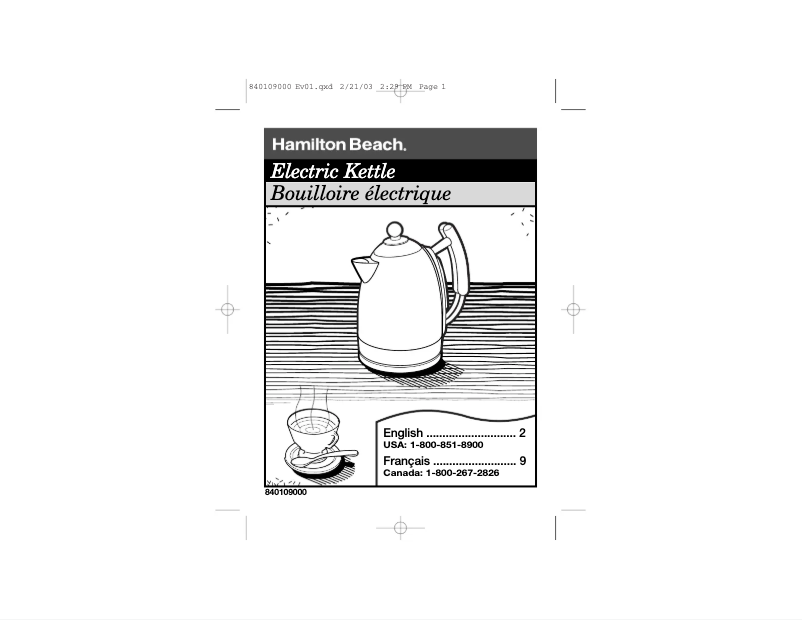 Page n°1 - Manuel utilisateur Hamilton Beach 40887