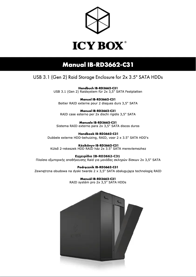 Page 1 de la notice Mode d'emploi Icy Box IB-RD3662-C31