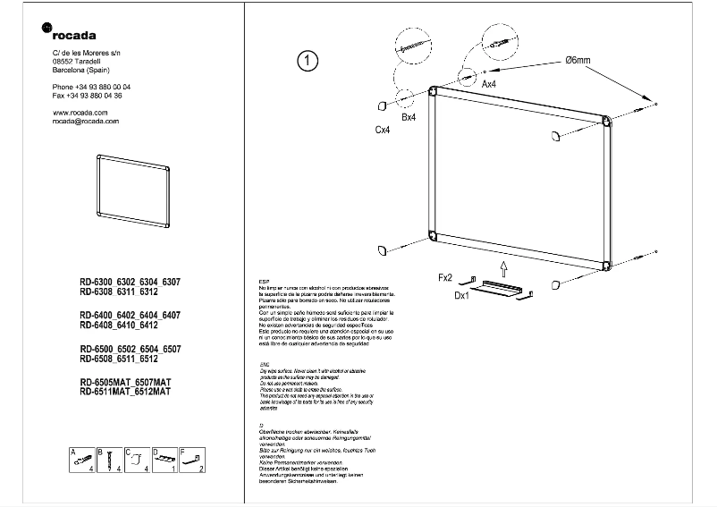 Page n°1 - Manuel utilisateur Rocada RD-6500