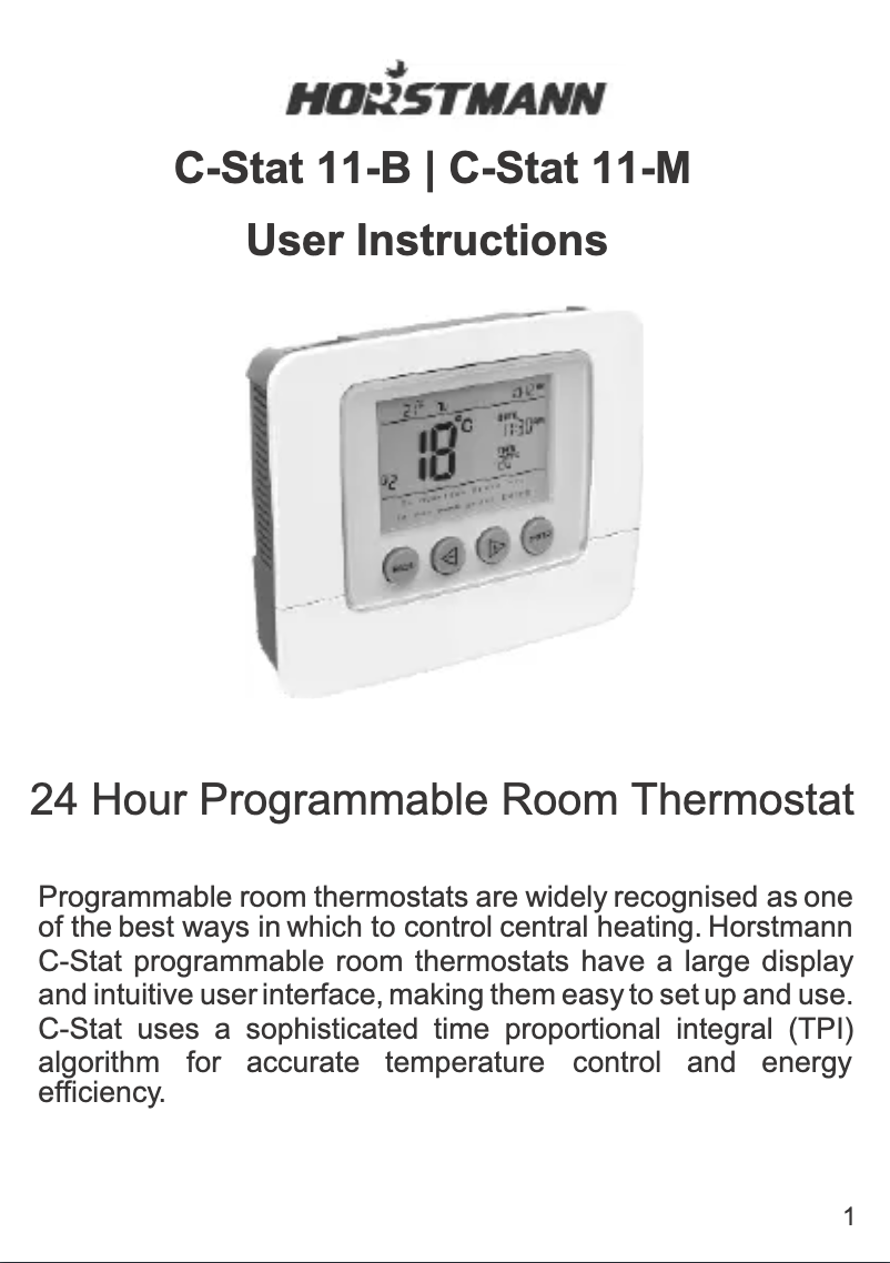 Page 1 de la notice Manuel utilisateur Horstmann C-Stat 11-M