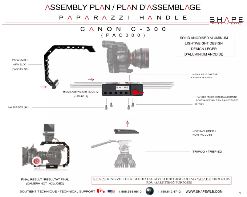 Page 1 de la notice Manuel utilisateur Shape PAC300