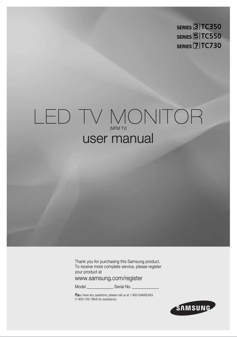 Page 1 de la notice Manuel utilisateur Samsung T24C550ND