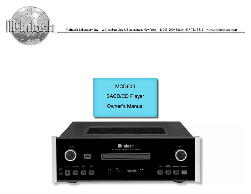 Image de la première page du manuel de l'appareil MCD600