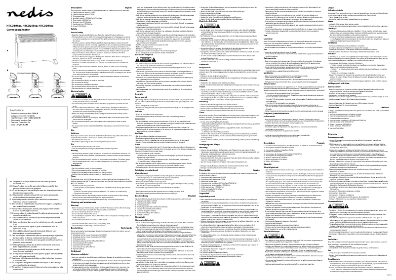 Page 1 de la notice Manuel utilisateur Nedis HTCO10FBK