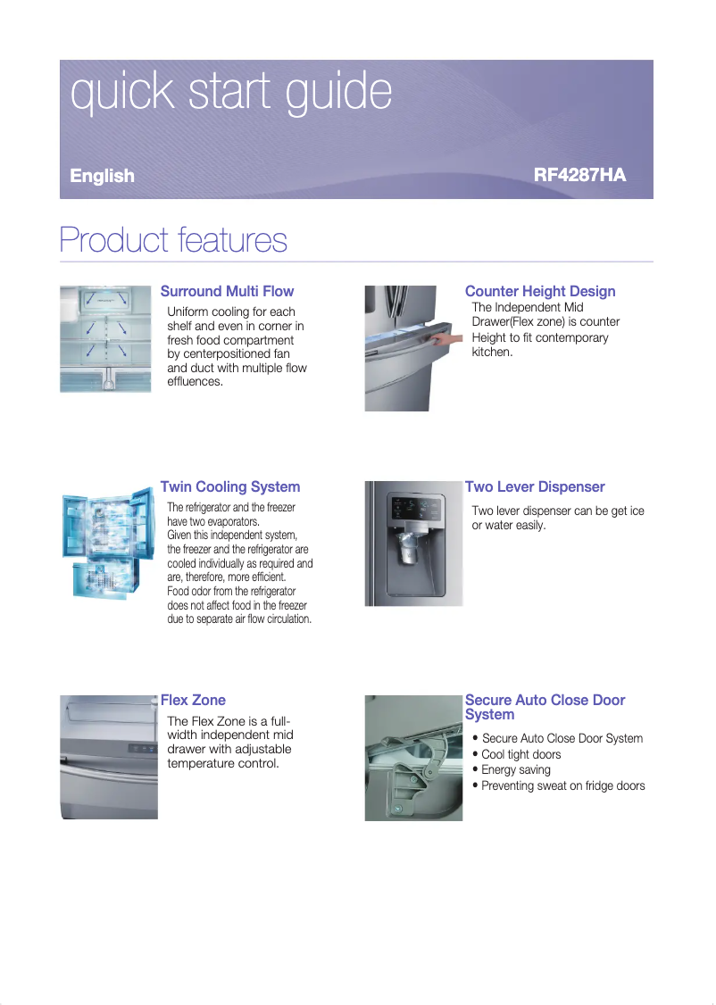 Page 1 de la notice Manuel utilisateur Samsung RF4287HAPN