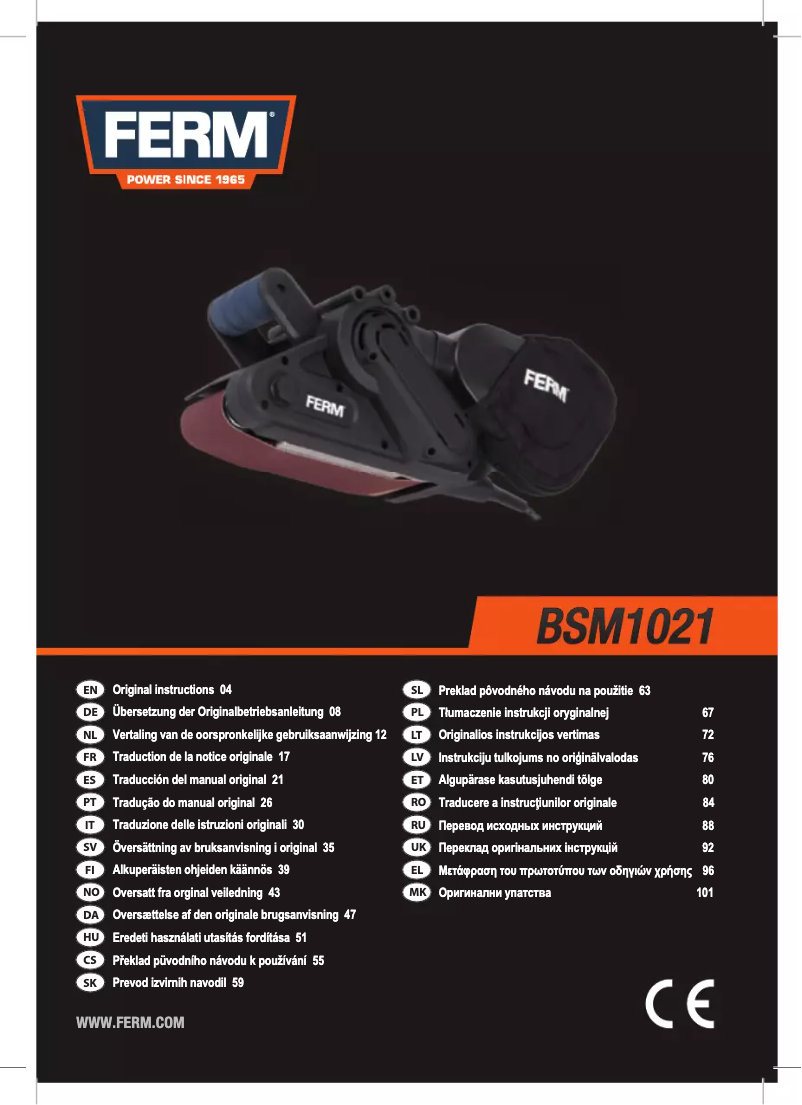 Page 1 de la notice Manuel utilisateur Ferm BSM1021