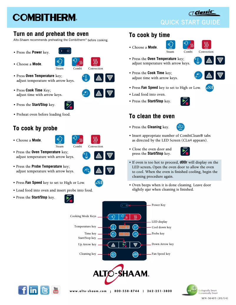 Page n°1 - Guide de démarrage rapide Alto-Shaam Combitherm Classic CTC7-20G