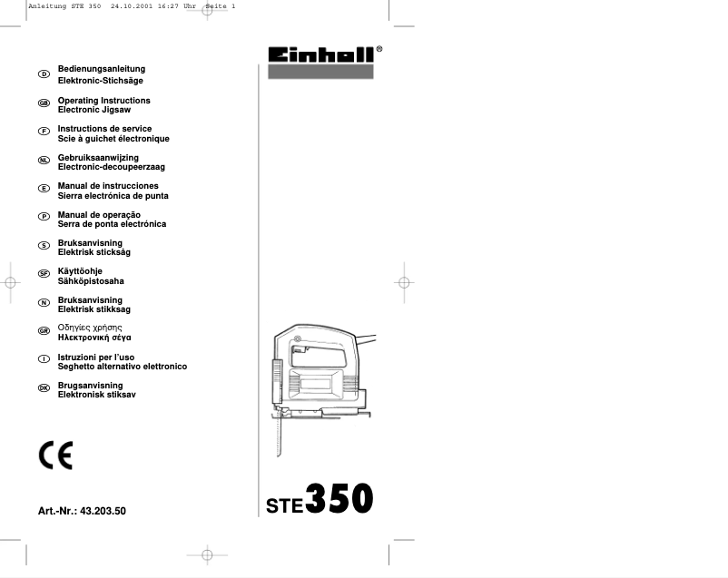 Page n°1 - Manuel utilisateur Einhell STE 350