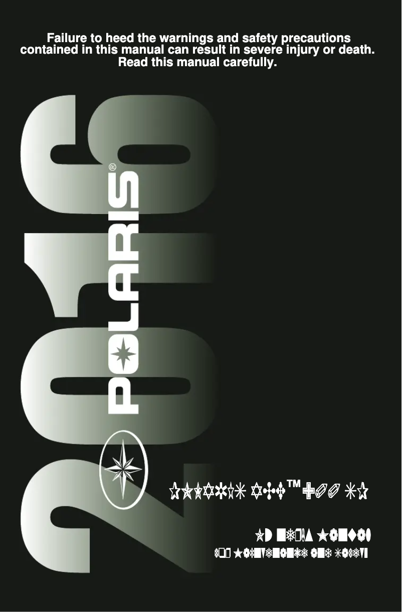 Page 1 de la notice Manuel utilisateur Polaris ACE 900 SP (2016)