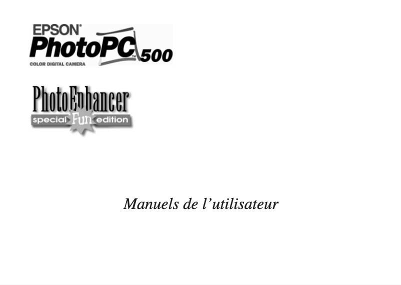 Page n°1 - Manuel utilisateur Epson PhotoPC 500