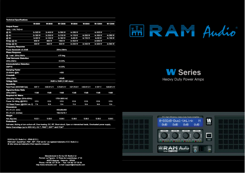 Page n°1 - Fiche technique Ram Audio W 12004