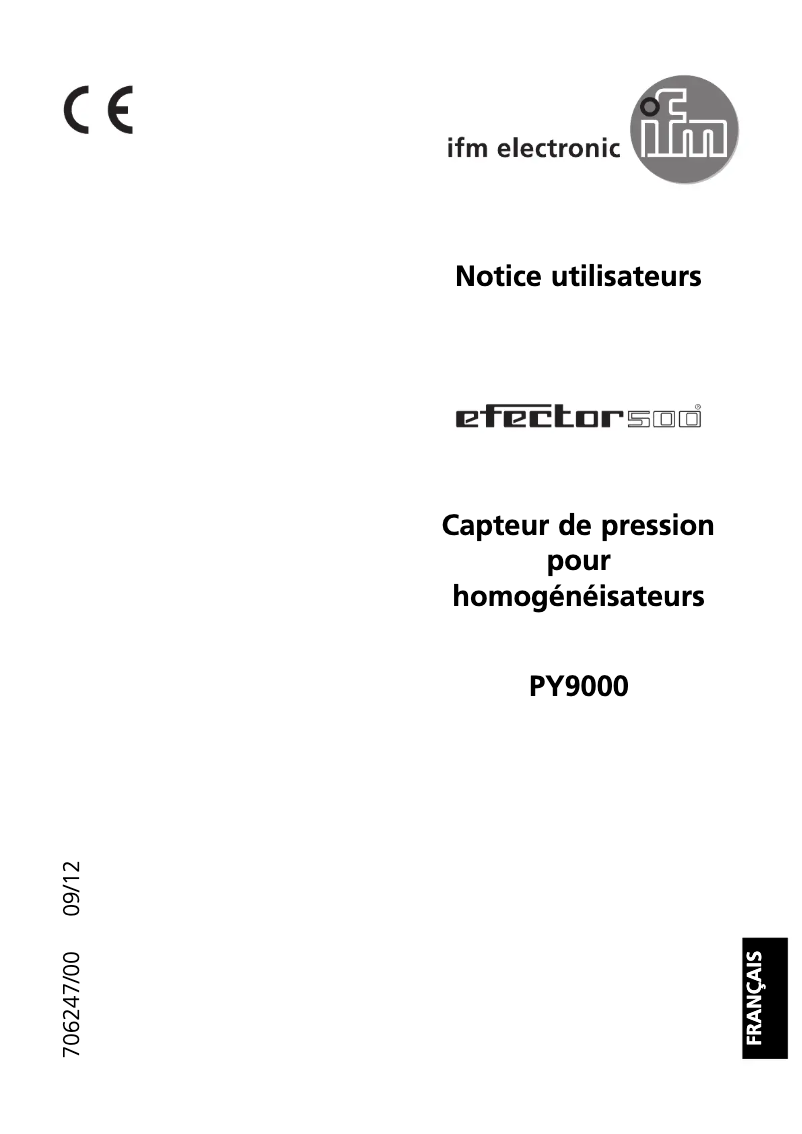 Page n°1 - Manuel utilisateur IFM PY9000