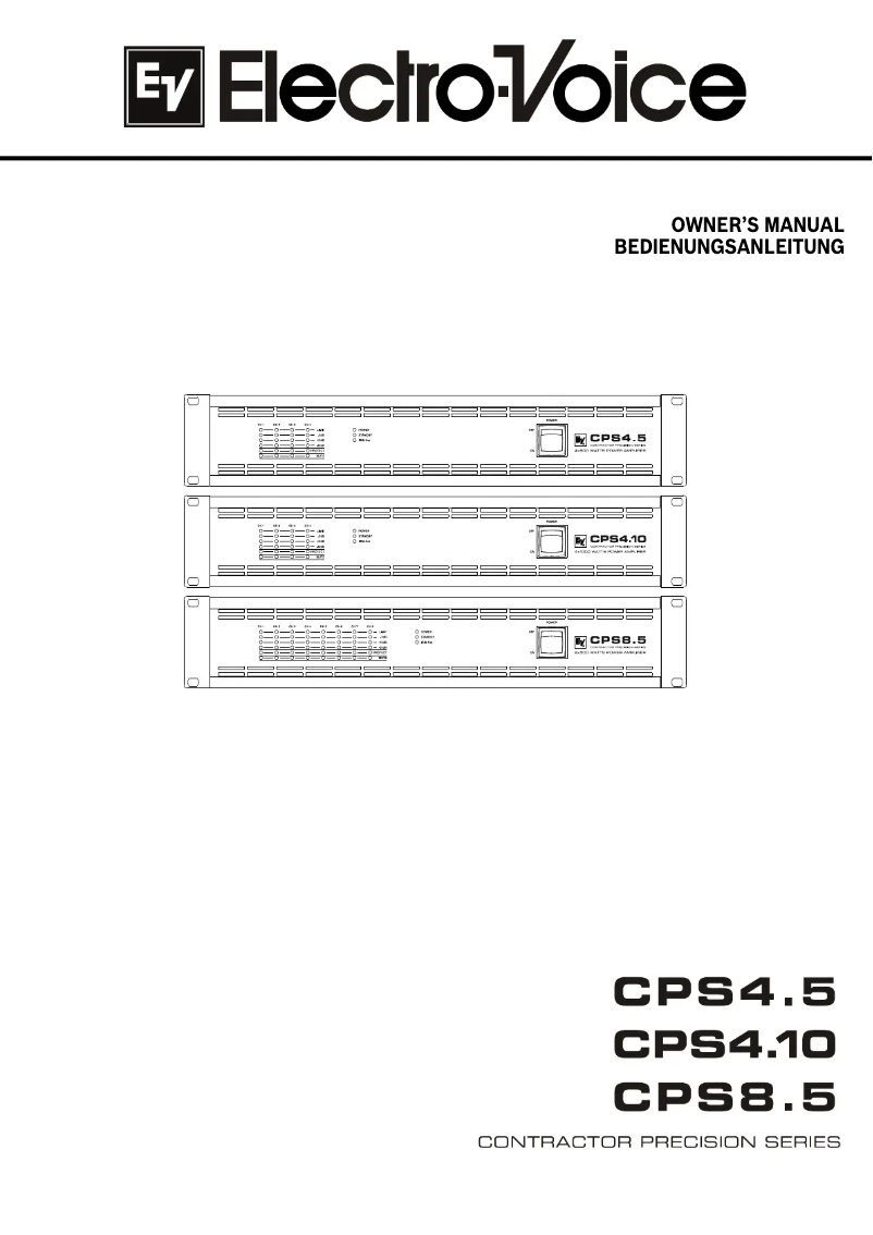 Page n°1 - Manuel utilisateur Electro-Voice CPS 4.10