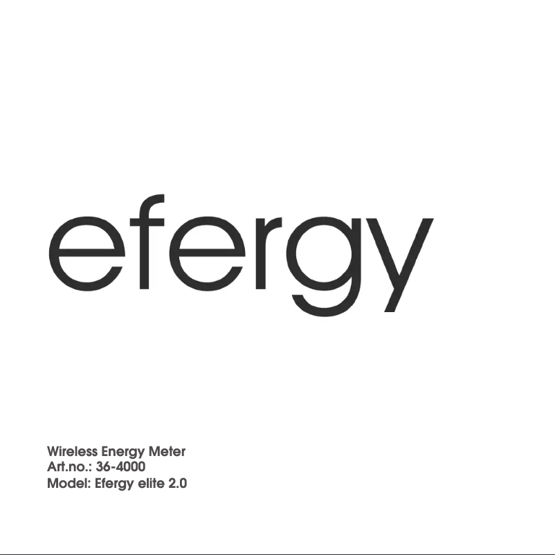 Page 1 de la notice Manuel utilisateur Efergy 36-4000