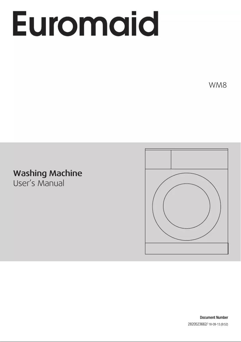 Page n°1 - Mode d'emploi Euromaid WM8