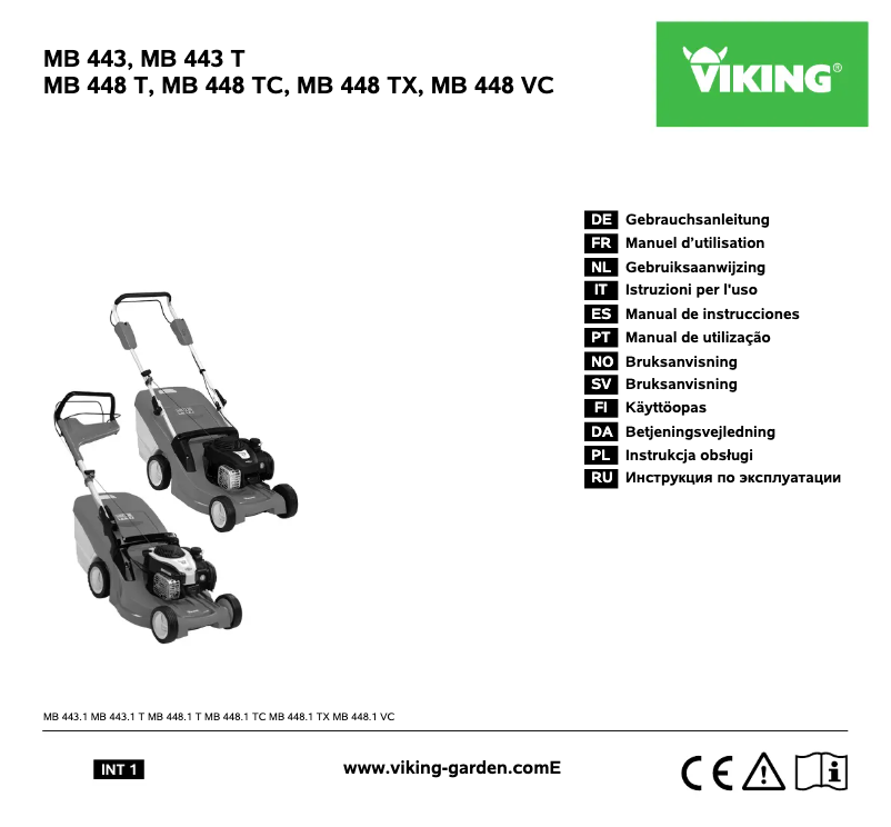 Page n°1 - Manuel utilisateur Viking MB 448 VC