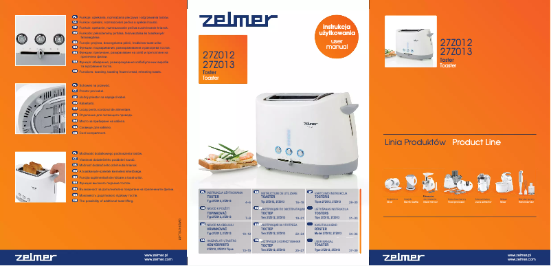 Page 1 de la notice Manuel utilisateur Zelmer ZTS1613S