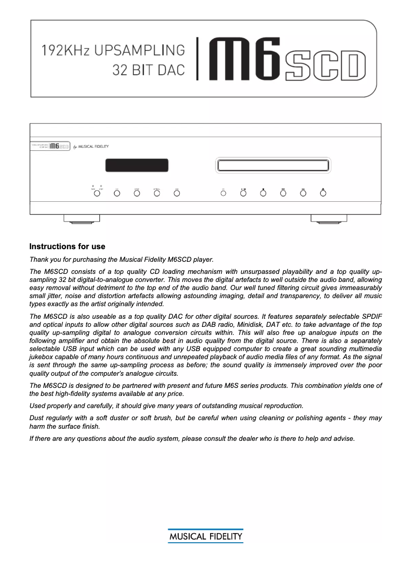 Image de la première page du manuel de l'appareil M6scd