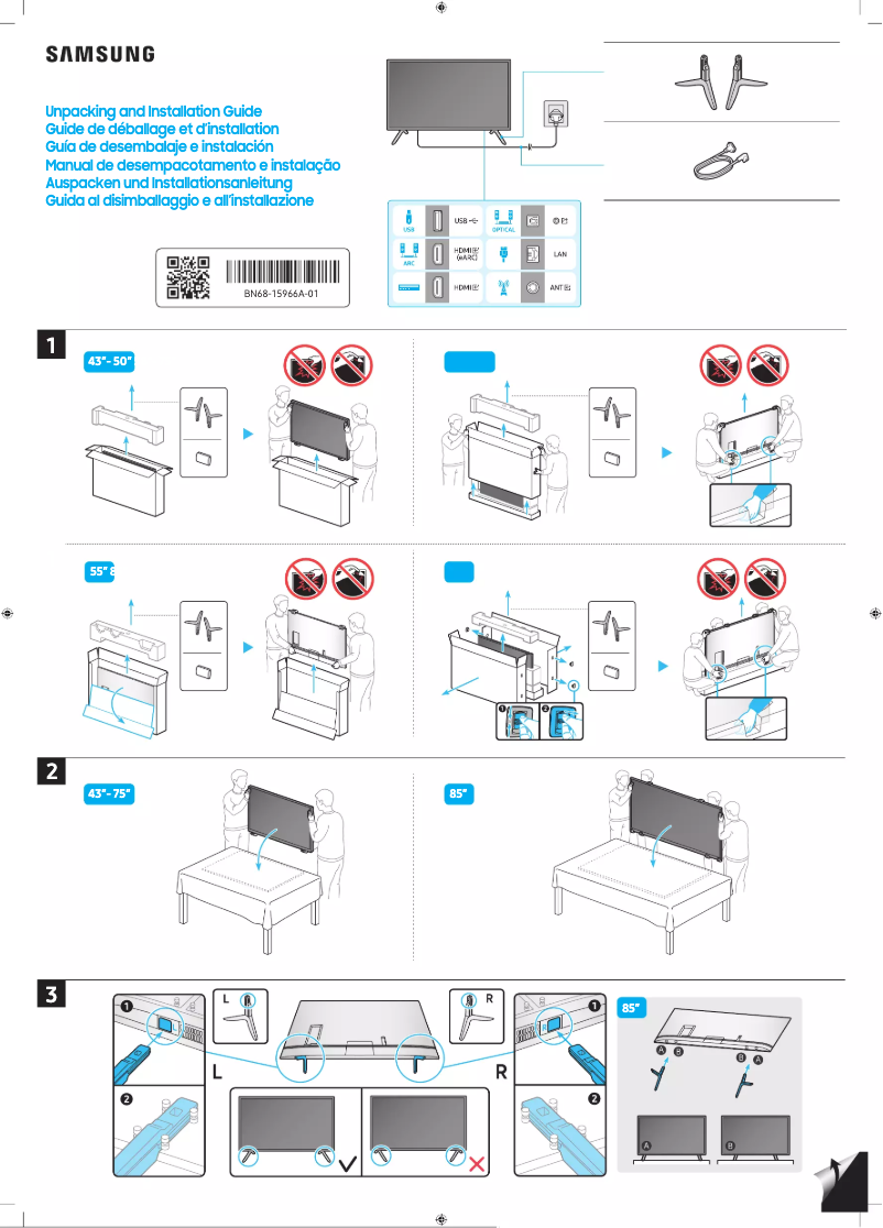 Page 1 de la notice Manuel utilisateur Samsung UA85CU7000G