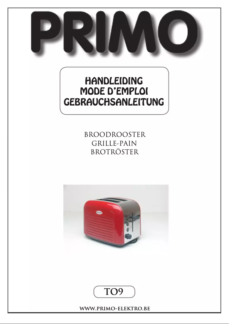 Page 1 de la notice Manuel utilisateur Primo TO 9
