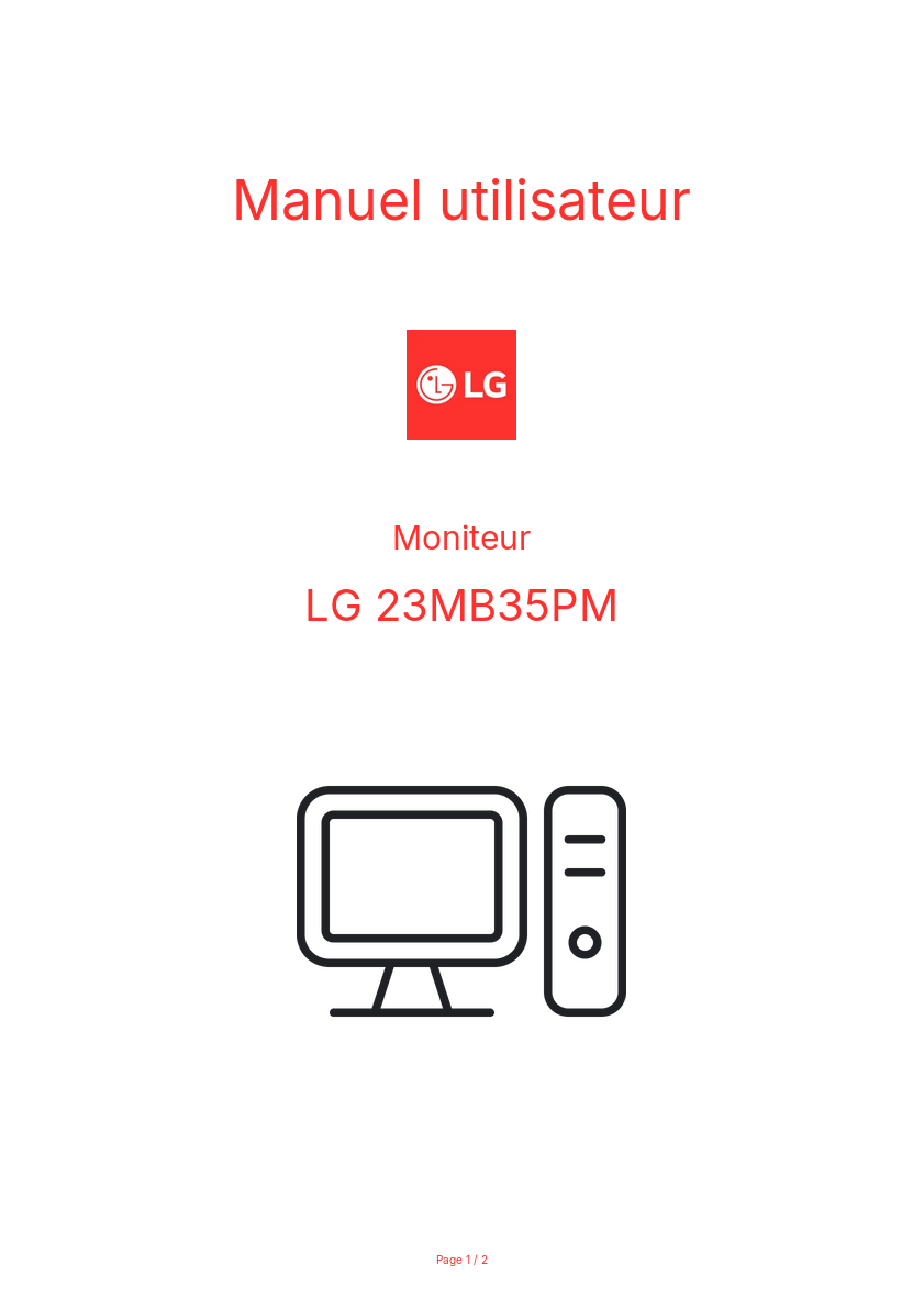 Page n°1 - Manuel utilisateur LG 23MB35PM