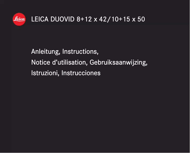 Page 1 de la notice Manuel utilisateur Leica Duovid 12x42