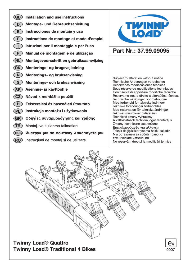 Page n°1 - Manuel utilisateur Twinny Load Quattro