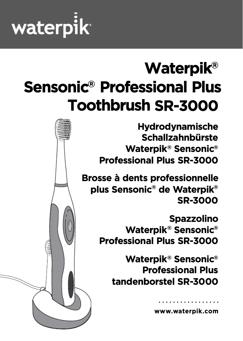 Page 1 de la notice Manuel utilisateur Waterpik Sensonic Professional Plus SR-3000