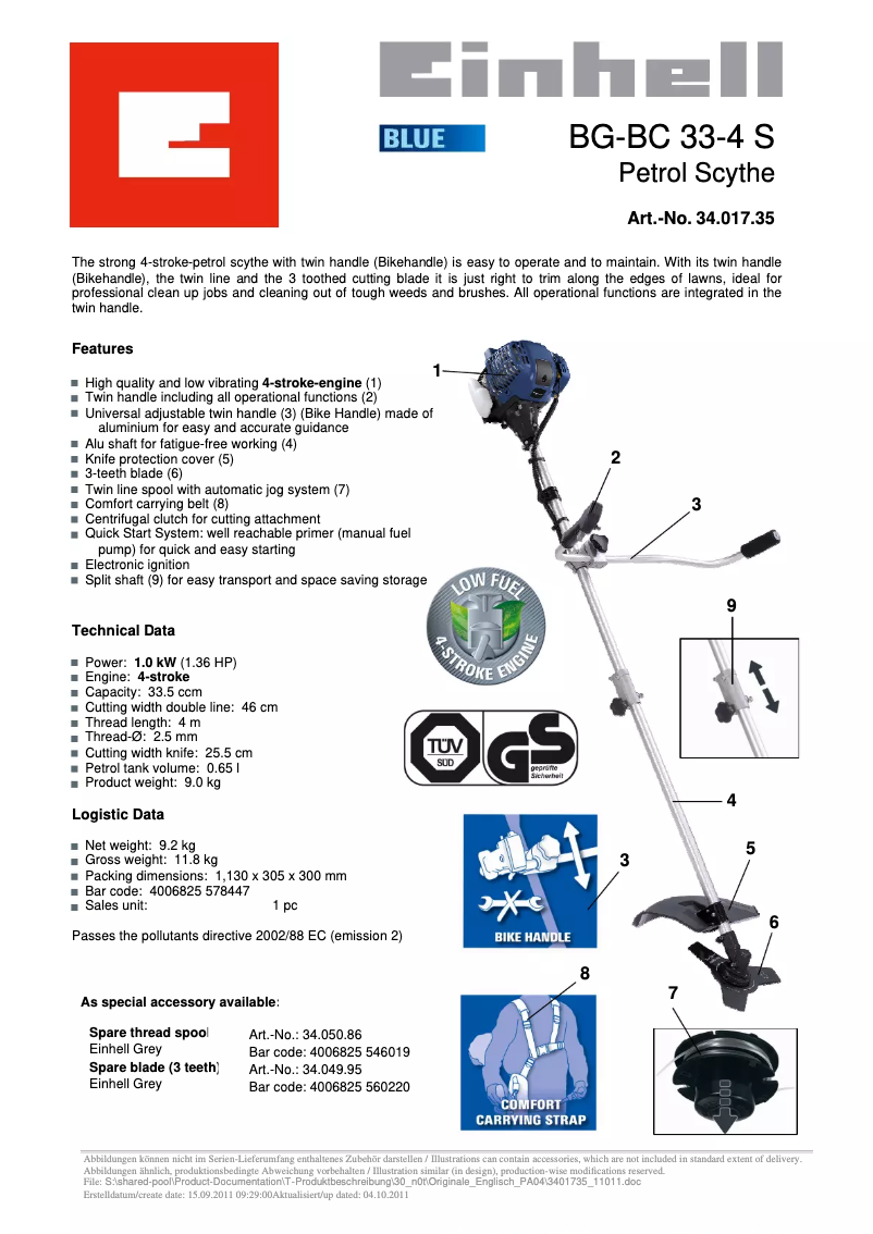 Image de la première page du manuel de l'appareil BG-BC 33-4 S