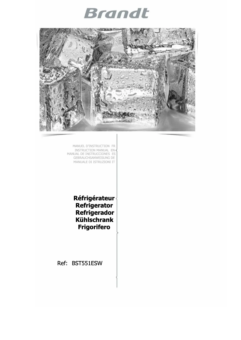 Image de la première page du manuel de l'appareil BST551ESW